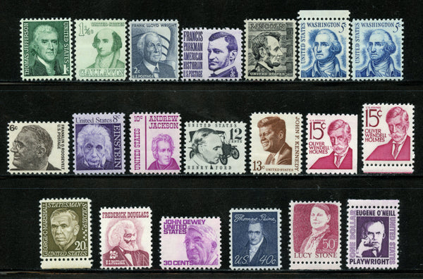 US Scott 1278-94 Prominent Americans Set Up to $1.00 mint NH
